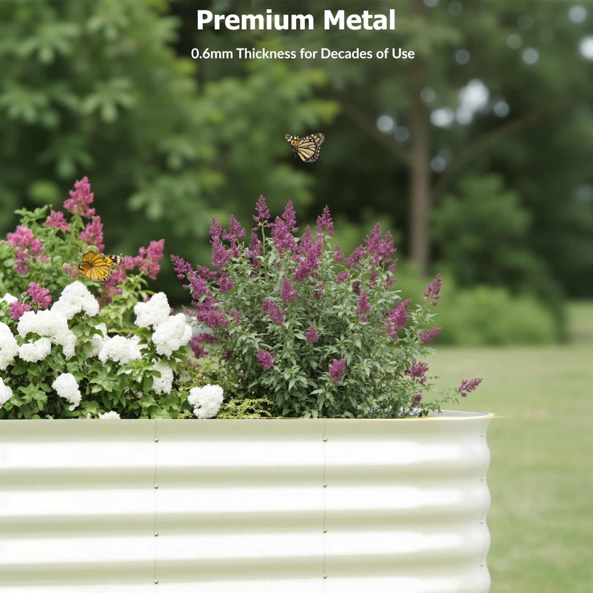 Garvee 6' X 3' X2' Raised Garden Bed Galvanized Steel, Rust-Resistant, Easy Assembly Outdoor Planter for Vegetables & Flowers, Beige