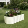 Garvee 6' X 3' X2' Raised Garden Bed Galvanized Steel, Rust-Resistant, Easy Assembly Outdoor Planter for Vegetables & Flowers, Beige