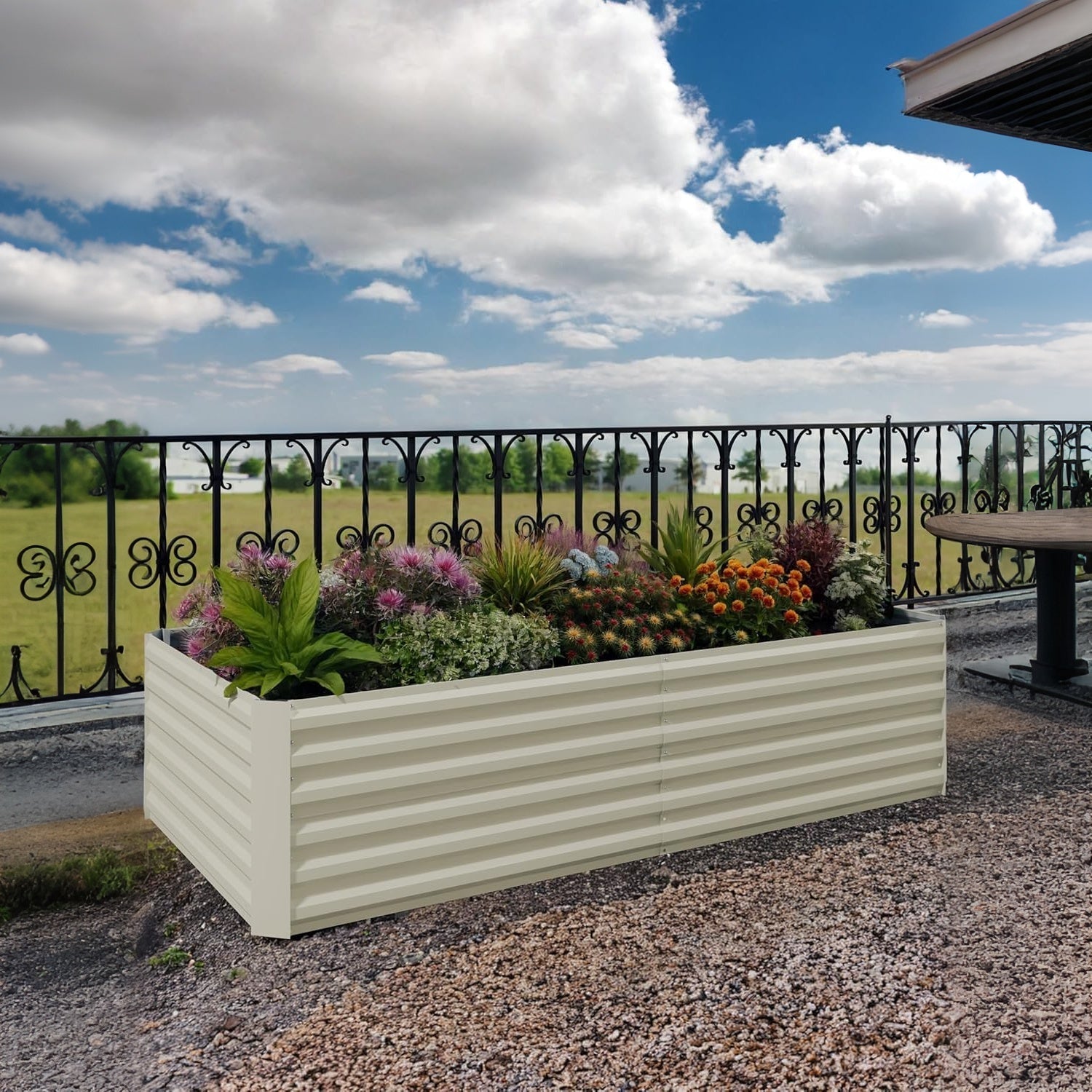 Garvee  2 Pcs 6' X 3' X 2'  Rectangular Raised Garden Beds – Ergonomic Galvanized Steel, Rust-Resistant, Beige Planters for Patio & Balcony
