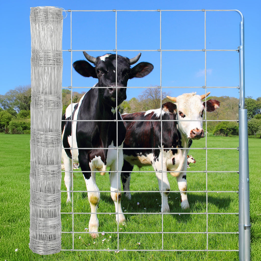 Garvee Cattle Farm Fence Galvanized Wire 4x 164ft Durable Welded Steel Reinforced Joints Easy Install Livestock Protection Yard