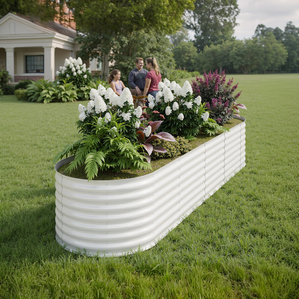 Garvee 8' X 2' X 2' Galvanized Steel Raised Garden Bed, Metal Planter Box for Vegetables & Herbs, Open Base Drainage, Rust-Resistant, Easy Assembly