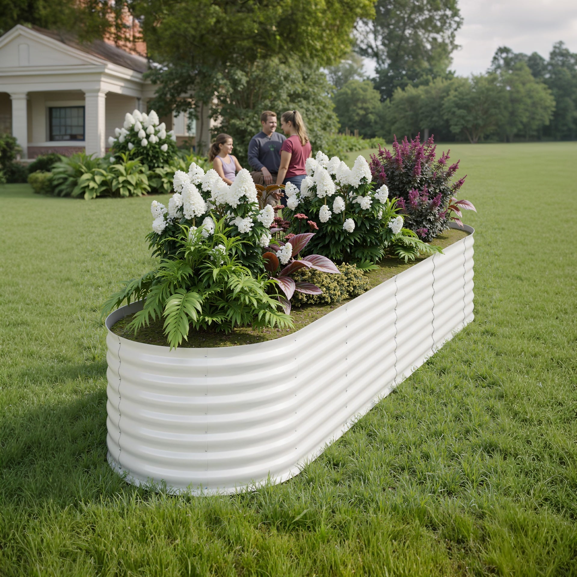 Garvee 8' X 2' X 2' Galvanized Steel Raised Garden Bed, Metal Planter Box for Vegetables & Herbs, Open Base Drainage, Rust-Resistant, Easy Assembly