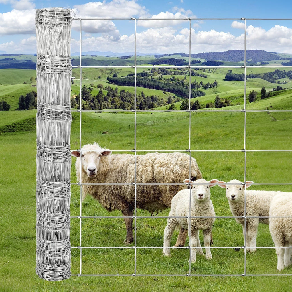 Garvee Cattle Farm Fence Galvanized Wire 4x 164ft Durable Welded Steel Reinforced Joints Easy Install Livestock Protection Yard