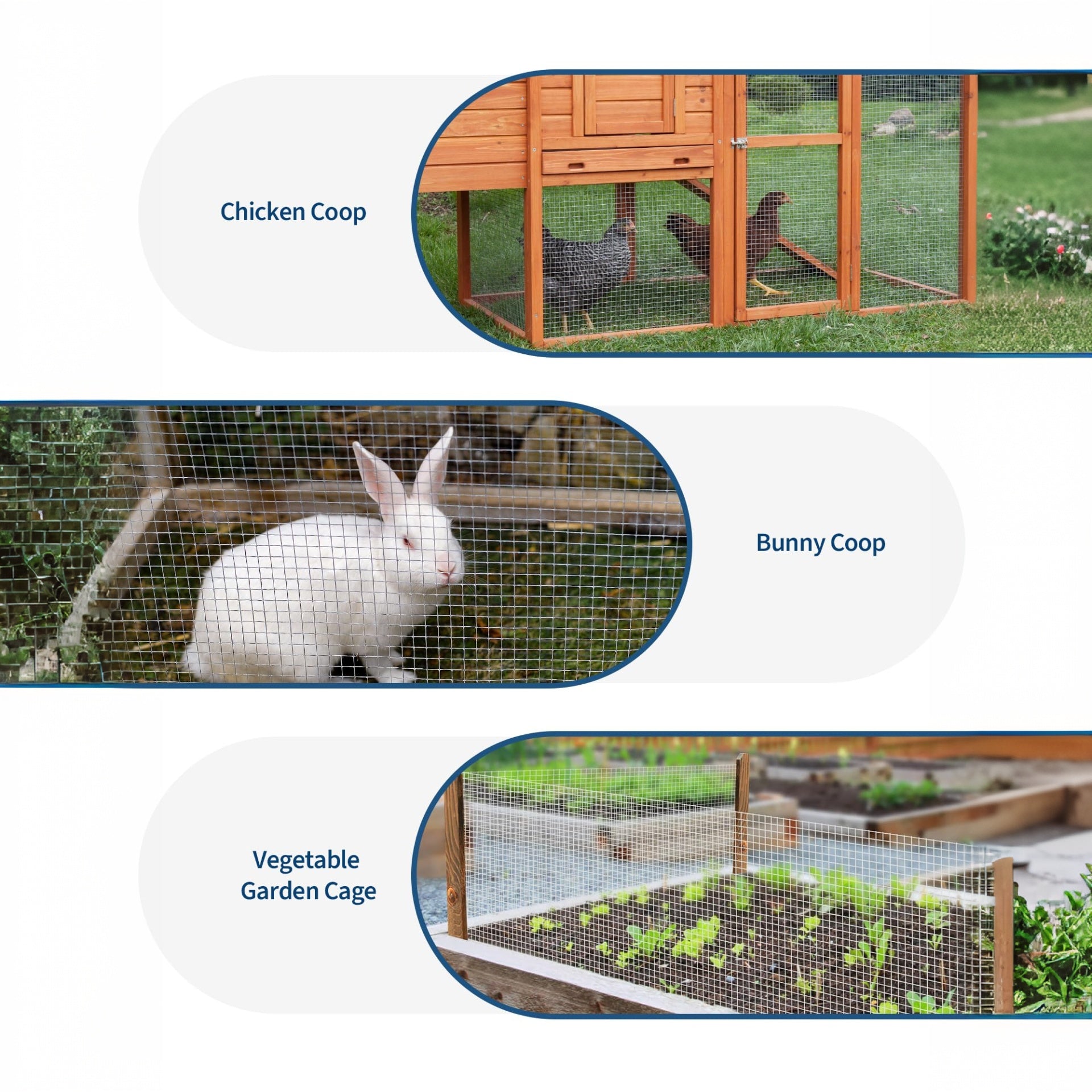 GARVEE 3'x50' Hex Mesh Fence - Galvanized Steel w/Smooth Edges for Gardens & Coops (Rust-Resistant, Small Animal Proof)