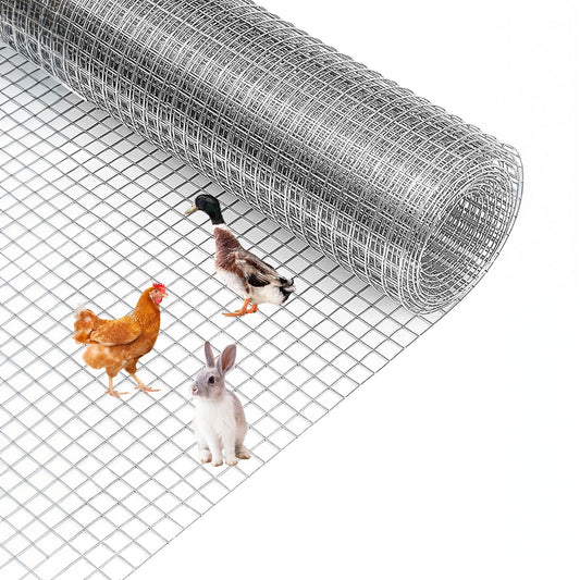 GARVEE 1/2" Hex Wire Mesh - 4'x100' Galvanized Steel Roll, Rust-Resistant Fencing for Chicken Coops & Gardens (Small Animal Barrier)