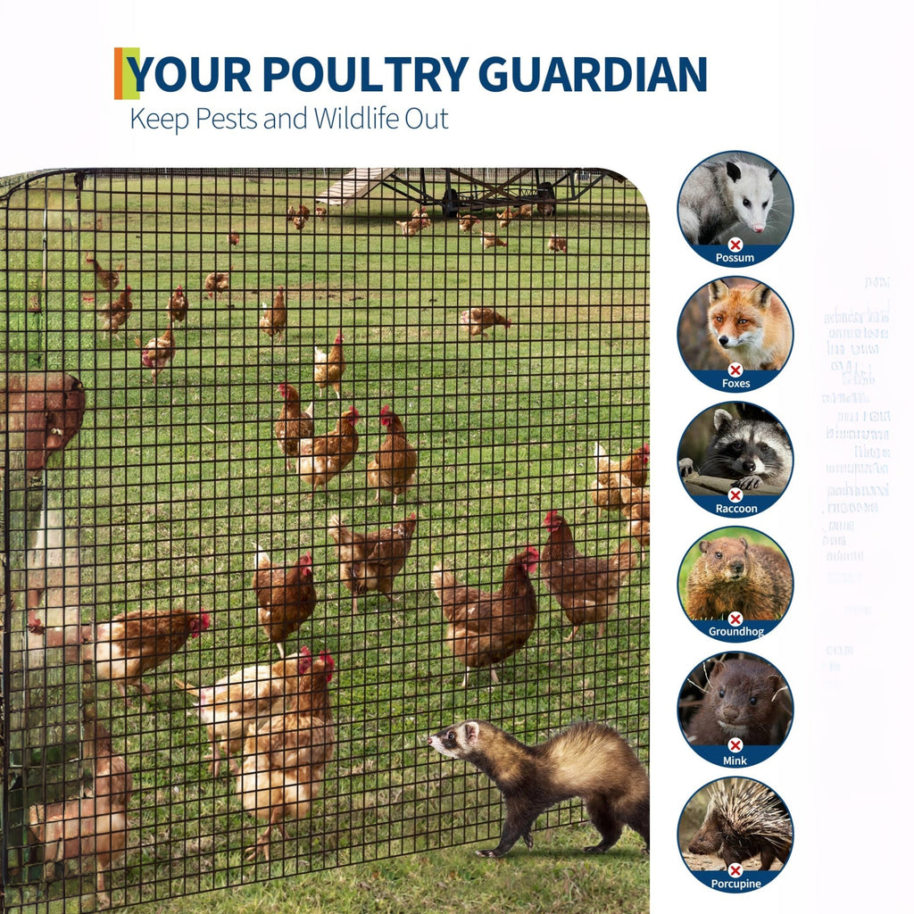 GARVEE 3'x50' 19-Gauge Hex Mesh Fence - Galvanized , Rust-Resistant for Chicken Coops & Gardens (Smooth Edges)