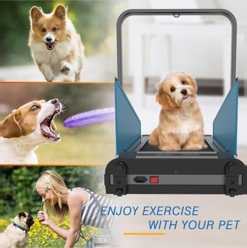 Garvee 2 in 1 Dog Treadmill with LED Display for, 2.5 Hp Foldable Pet Treadmill for Doggy Running Machine, Foldable Pet Pacer Treadmill Pad for Small and Medium Dogs Home Use, Blue