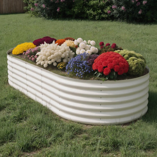 Garvee 10' X 4' X 1.5' Raised Garden Bed Galvanized Steel Durable Rust-Resistant Easy Assembly Open-Bottom Design Outdoor Vegetable Flower Planter
