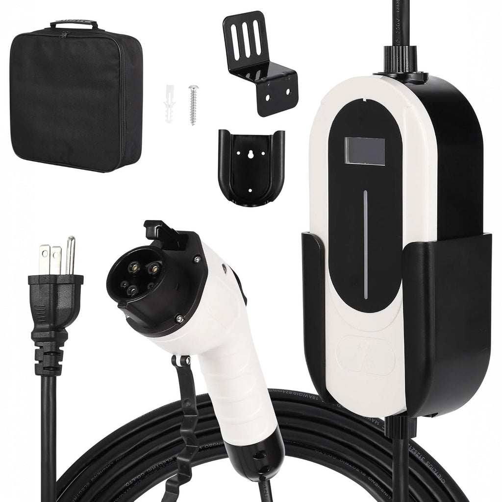 Garvee Level 1 EV Charger 15A 110V NEMA 5-15 Plug Adjustable Current & Timer UL TUV Certified 25ft Cable Portable Home Use