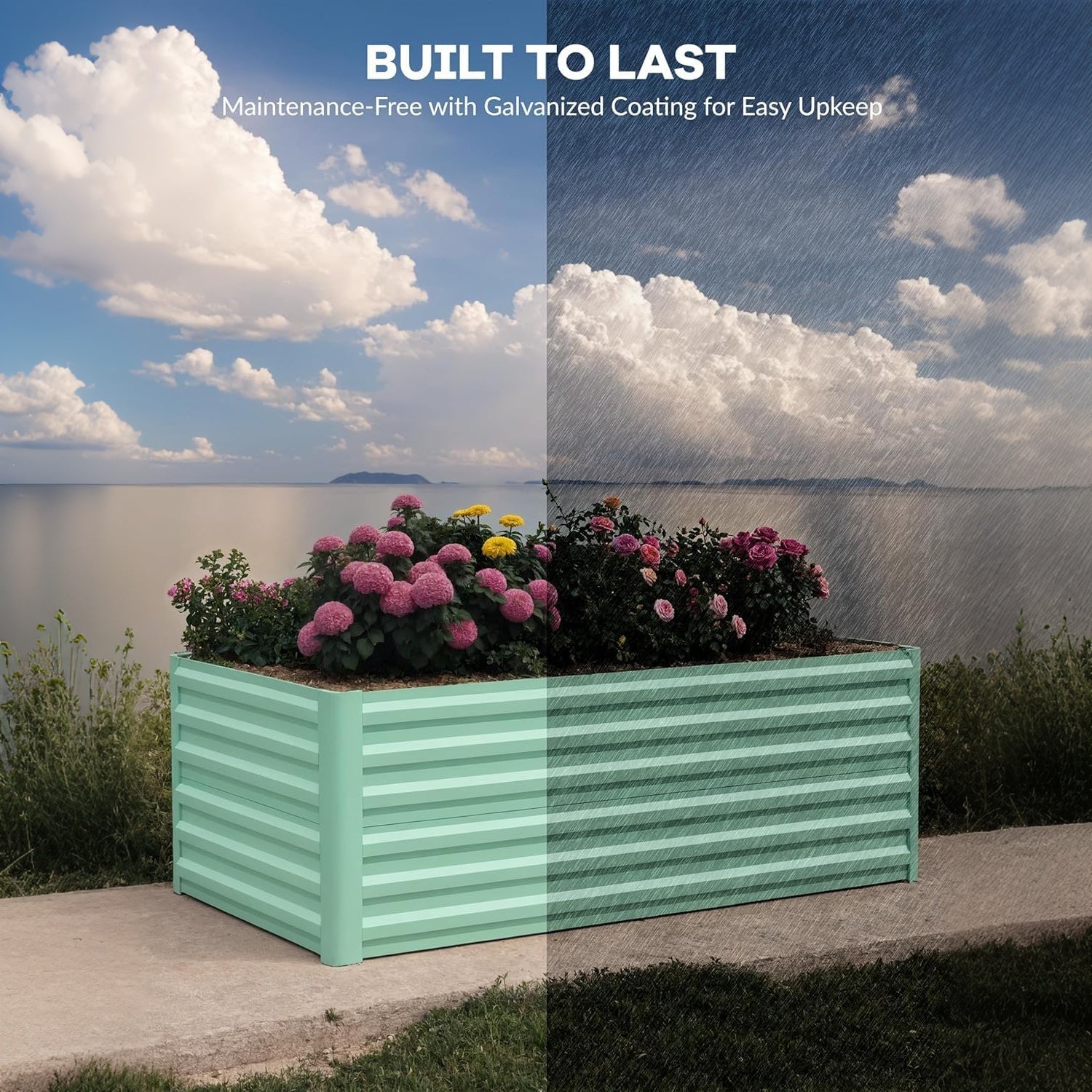 Garvee 2 Pack 6x3x2 ft Rust-Resistant Raised Garden Beds for Deep Root Plants , Green Galvanized Steel, 24" Tall Planter Boxes for Outdoor Vegetables, Flowers & Herbs, Easy Assembly Landscape Edging, Color: System Default