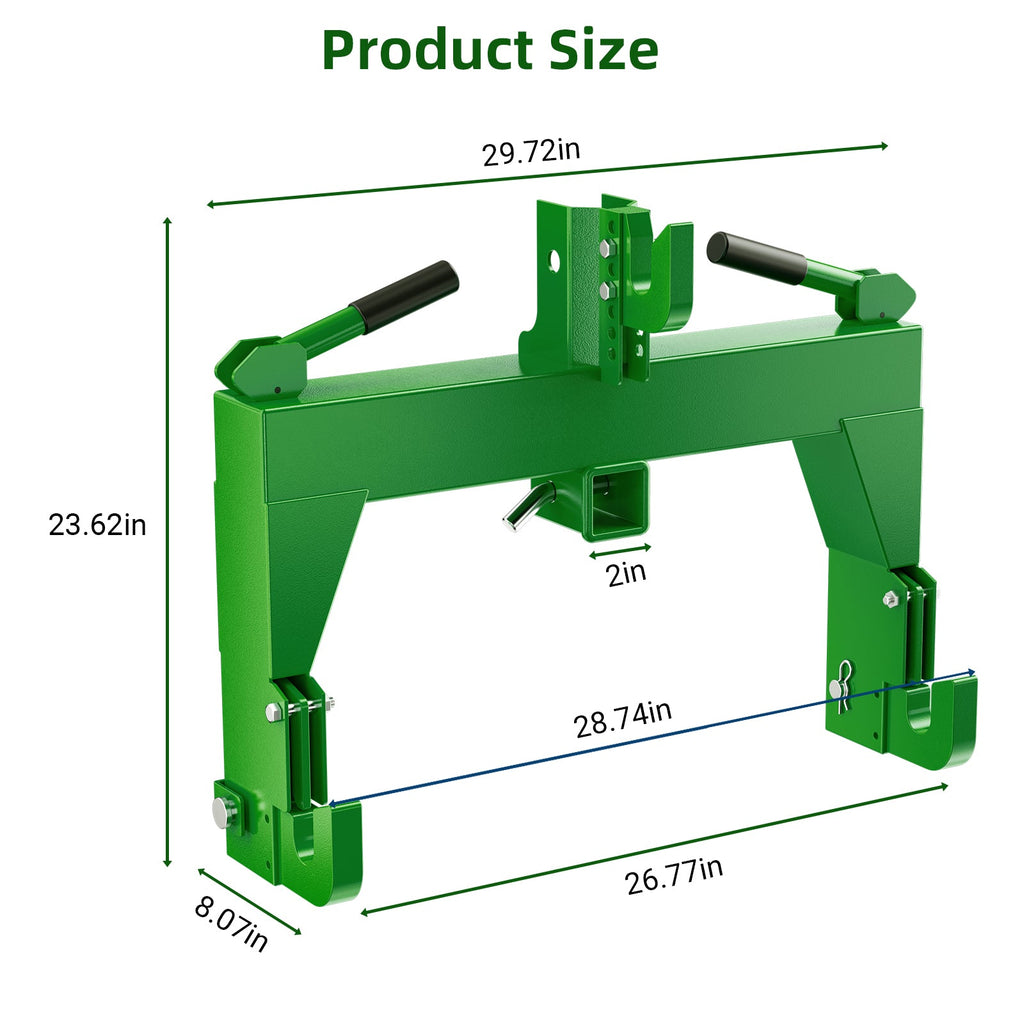 Garvee 3-Point Quick Hitch Category 1 Tractor Adaptor, 3000 Lb Lift, No Bushings, Red Powder Coat, Heavy Duty Steel, Fits Most Category 1 Tractors, Versatile Use