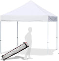 Garvee 10' X 10' Patio Pop Up Canopy Tent, Commercial Instant Canopy with Roller Bag and PU Coating Waterproof Fabric, All Season Heavy Duty Sun Shelter for Events, Parties, Camping, White