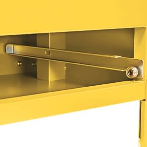 Garvee 48"x20"x20" Industrial Steel Truck Toolbox with Drawer, Lockable, Recessed Handles, Hydraulic Slow-Close Lid, Forklift Ready, Waterproof Heavy Duty Storage for Pickup Beds & Trailers, Yellow