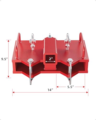 Garvee 2 inch Forklift Trailer Hitch Receiver for Dual Pallet Forks, 6500 lbs Towing Capacity Forklift Tow Hitch Attachment Adapter for 2'' Class III & IV