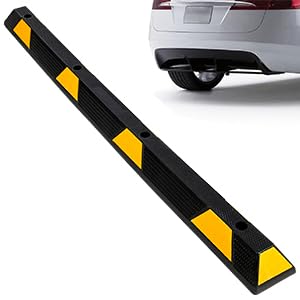 Garvee Curb Parking Garage Floor Stopper - 72 Inch Extra Wide Heavy Duty Rubber Parking Lot Stopper, for Vehicles Truck Driveway, Protect Pumpers from Cars Trucks（1PC）