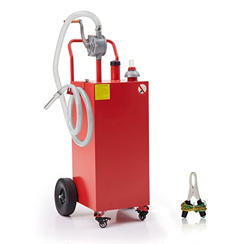 Garvee 30 Gal Portable Gas Caddy with Pump for Gasoline & Diesel