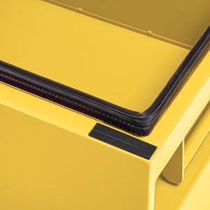 Garvee 60" × 24" × 22" Industrial Steel Truck Toolbox Lockable Recessed Handles Hydraulic Slow-Close Lid Forklift Ready Waterproof Heavy-Duty Storage for Pickup Beds & Trailers