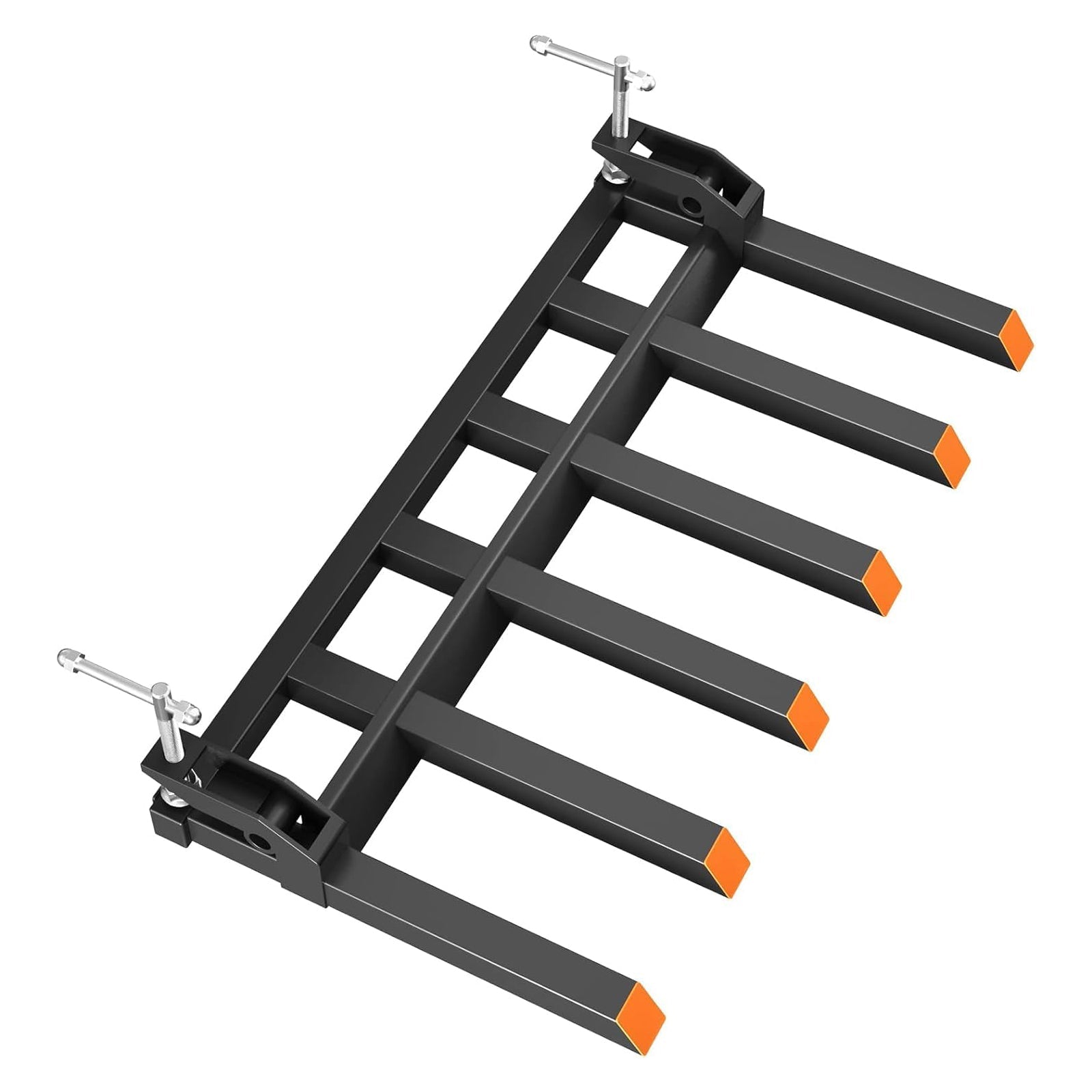 Garvee Heavy-Duty Clamp On Debris Forks for Tractor Bucket 58" 4000 Lbs Capacity Powder-Coated Alloy Steel Double Nut Construction Two Chain Holes for Farm, Warehouse, Construction