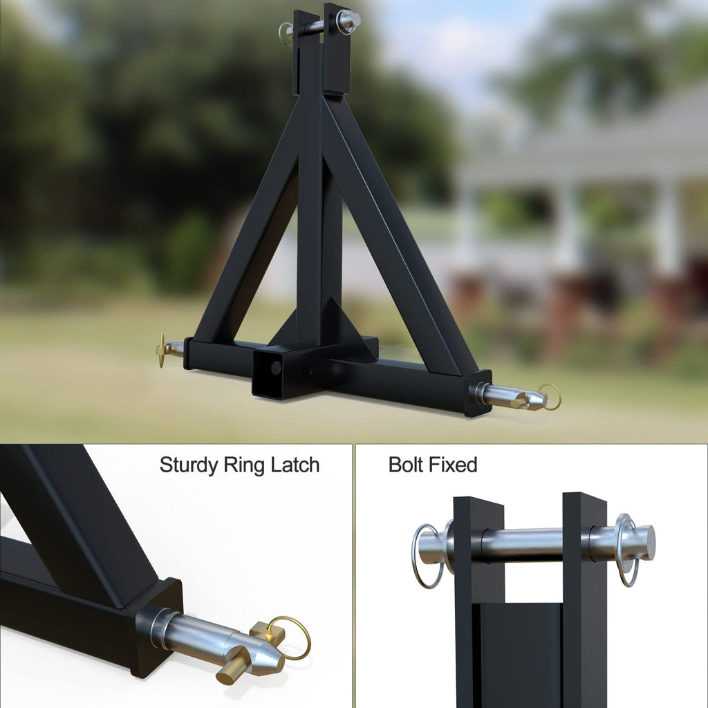 Garvee 3 Point Hitch 2 Inch Receiver Trailer Hitch Category 1 Heavy Duty Tractor Compatible for Kubota, John Deere, BX, LM25H, Cat, WLM Tractor, NorTrac, Yanmar, Kioti