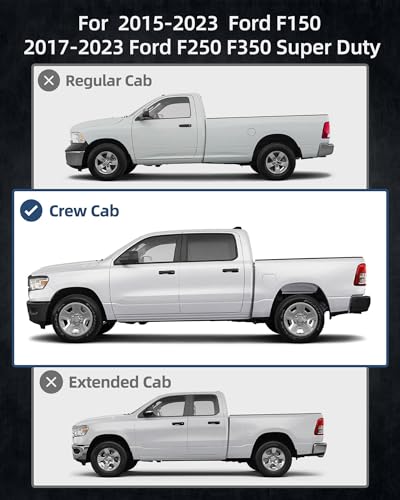 Garvee Running Boards Compatible with Ford F-150 SuperCrew Cab 2015-2023,2017-2022 Ford F-250 F-350 Super Duty Crew Cab Side Steps Nerf Bars