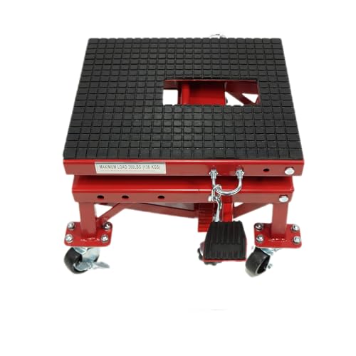 Garvee 300 LBS Hydraulic Motorcycle Lift Jack, 300 LBS ATV Scissor Lift Jack for Motorcycles - With Wheels