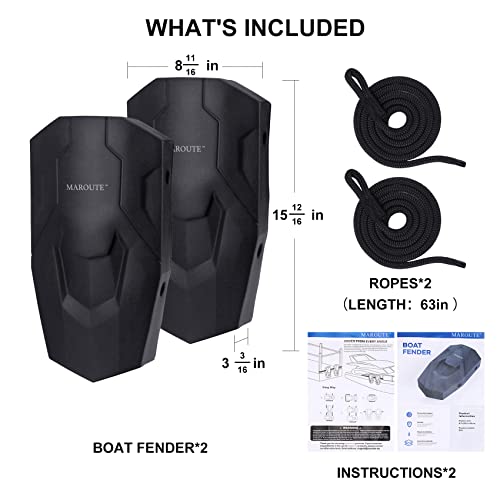 Garvee Boat Fenders 2 Packs Boat Bumpers for Docking with Ropes,Upgraded Boat Fenders Bumpers Fit for Bass Boat and Jon Boat,Dock,etc