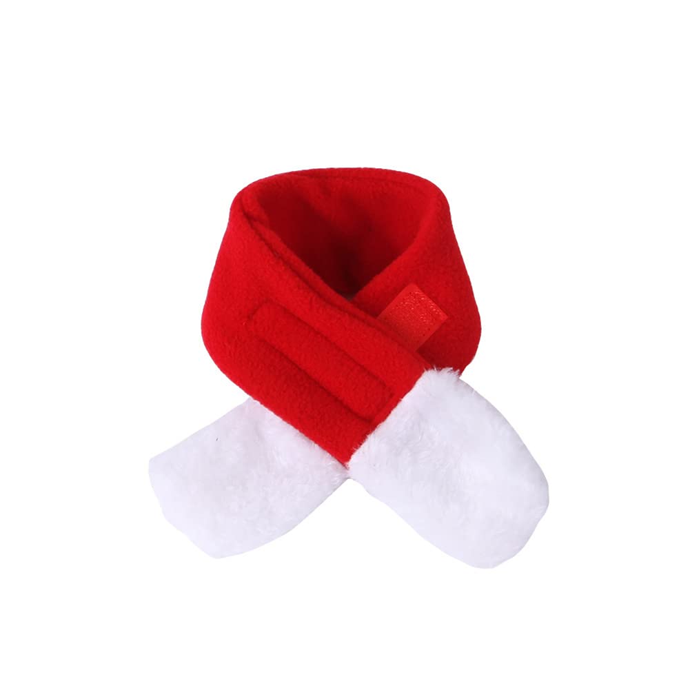 Garvee 3pcs Pet Christmas Costume Outfit Set,Pet Christmas Scarf Hat Set Cat Dog Polar Fleece Dress Up Clothes Cosplay Outfit for Christmas Decor