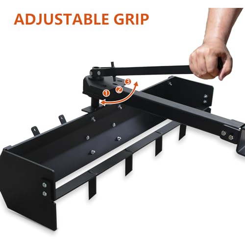 Garvee 42" Tow Behind Box Scraper Lawn Tractor Attachments with Tractor Box Blade Hitch Tow Fit for ATV UTV, Black