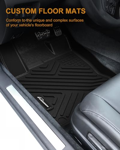 Garvee Floor Mats for 2012-2015 Honda Civic 4dr, TPE All Weather Custom Fit Front 1st & 2nd Row Floor Liner