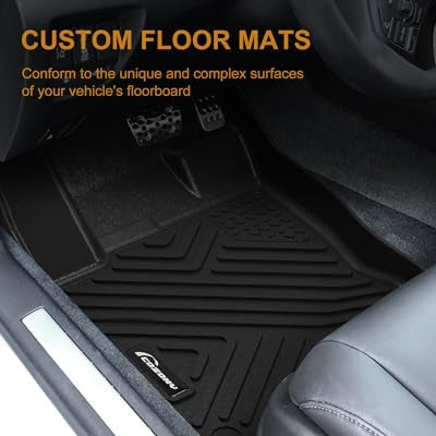 Garvee Floor Mats for 2020 2021 2022 2023 2024 Toyota Corolla (L LE SE XSE XLE Nightshade 4Dr.Sedan), TPE All Weather Custom Fit Front 1st & 2nd Row Floor Liner
