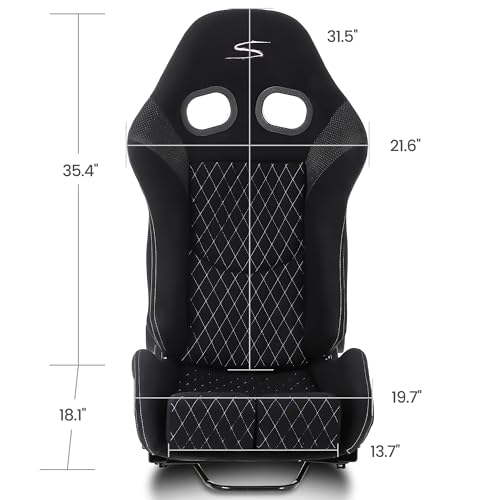 Garvee Racing Seats PU & Carbon Leather, Adjustable Angle, Dual Sliders, Purple, 1 Pair