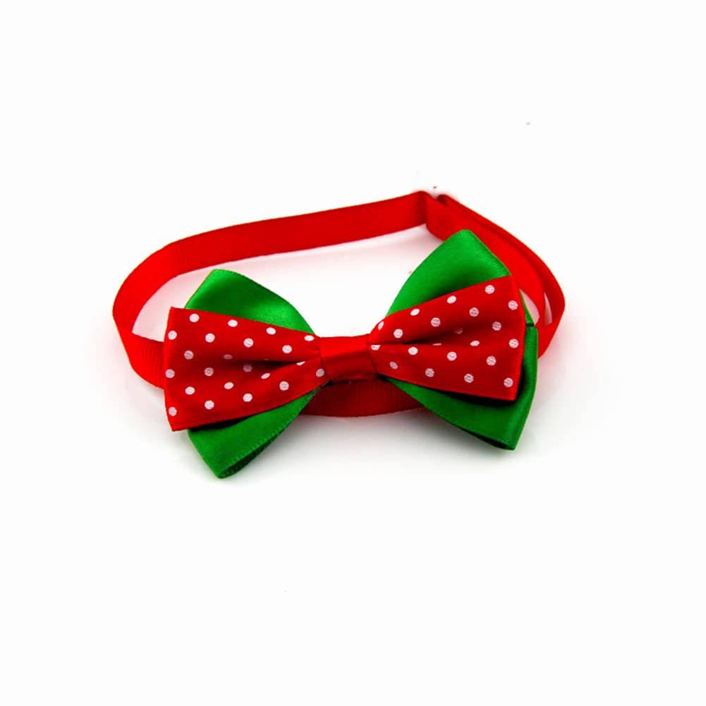 Garvee Pet Christmas Bowtie Collar Pet Neck Bows with Bell Pet Collars Accessories for Small Medium Dog Cat