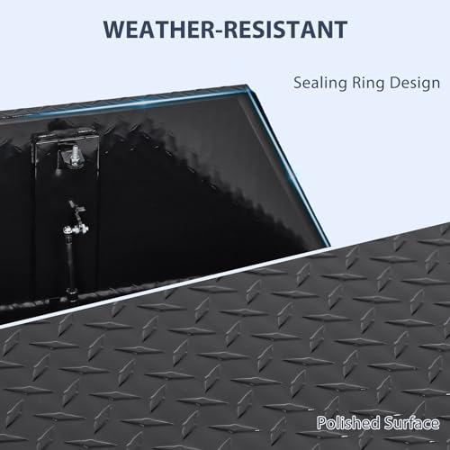 Garvee 39 Inch Black Diamond Plate Trailer Tongue Box, Waterproof