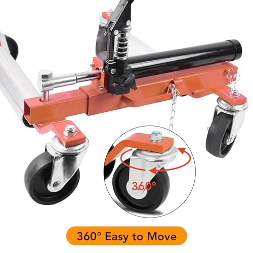 Garvee Car Wheel Dolly Set of 2, 1500LBS Capacity Car Dolly with Hydraulic Tire Jack for Vehicle Positioning for Truck RV Trailer