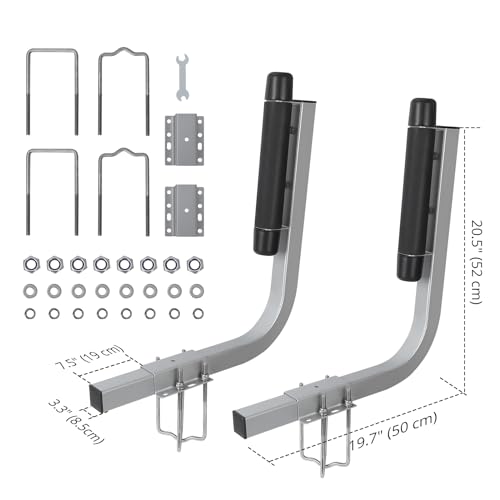 Garvee 20.5" 2PCS Rustproof Steel Trailer Guide, Boat Trailer Guide, Adjustable width Design Trailer Guide Poles, Heavy Duty Roller Guide, for Ski Boat, Fishing Boat
