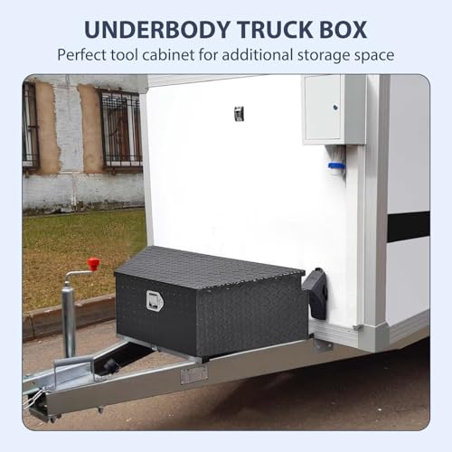 Garvee 39 Inch Black Diamond Plate Trailer Tongue Box, Waterproof