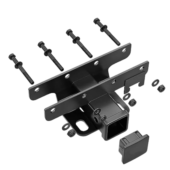 Garvee 2-inch Rear Bumper Tow Trailer Hitch Receiver Kit Compatible with 2007-2018 Jeep Wrangler JK 4-Door，2-Door (Excludes JL Models)