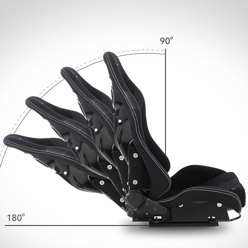 Garvee Racing Seats PU & Carbon Leather, Adjustable Angle, Dual Sliders, Purple, 1 Pair