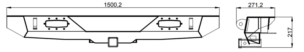 Garvee Rear Bumper Compatible with Wrangler TJ 1997-2006, Full Width Off-Road Rock Crawler Bumper, Heavy Duty Steel, Black, 2/4 Doors, LED Lights & D-Rings