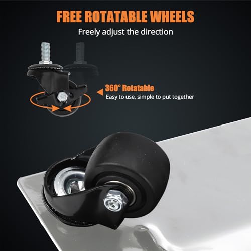 Garvee Wheel Dolly, 6000 lbs/2722 kg Car Dollies, Wheel Dolly Car Tire Stake Set of 4 Piece, Heavy-duty Car Tire Dolly Moving Cars, Trucks, Trailers, Motorcycles, and Boats, Silver