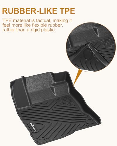 Garvee Floor Mats for 2020 2021 2022 2023 2024 Toyota Corolla (L LE SE XSE XLE Nightshade 4Dr.Sedan), TPE All Weather Custom Fit Front 1st & 2nd Row Floor Liner