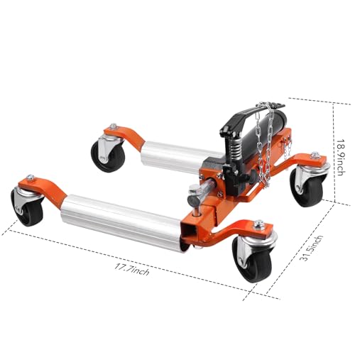 Garvee Car Wheel Dolly Set of 2, 1500LBS Capacity Car Dolly with Hydraulic Tire Jack for Vehicle Positioning for Truck RV Trailer