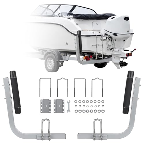 Garvee 20.5" 2PCS Rustproof Steel Trailer Guide, Boat Trailer Guide, Adjustable width Design Trailer Guide Poles, Heavy Duty Roller Guide, for Ski Boat, Fishing Boat