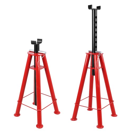 Garvee Heavy-Duty Pipe Jack Stand, 28 -46 Inch Adjustable Folding Pipe Stand, Ideal for Welding, Automotive, and Construction Projects - 10T