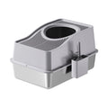 Garvee Stainless Steel Cat Litter Box with Hollow Lid and Heightened Lid Anti-Splashing, Top-Entry Deodorizing Large Cat Toilet, Grey, 60x40x39.5cm, Basin 20cm High
