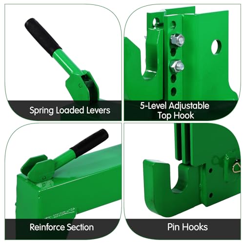 Garvee 3-Point Quick Attach Hitch, 2 Inch Receiver & 5 Bolts Adjust - Green