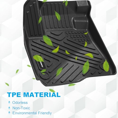 Garvee Custom Fit Floor Mats Compatible with 2017-2022 Honda CR-V, Black TPE All-Weather CRV Car Floor Liners, Front & Rear Row Set