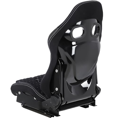 Garvee Racing Seats PU & Carbon Leather, Adjustable Angle, Dual Sliders, Purple, 1 Pair