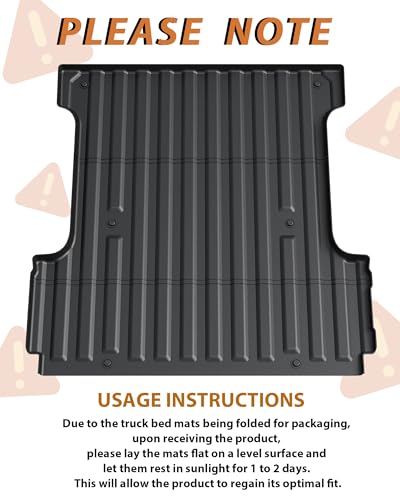 Garvee Truck Bed Mat for 2022 2023 2024 Nissan Frontier Crew Cab Pro-X and SL 5 Feet(58.9 inches) Bed, All Weather TPE Heavy Duty Pickup Bed Liner Cargo Mat