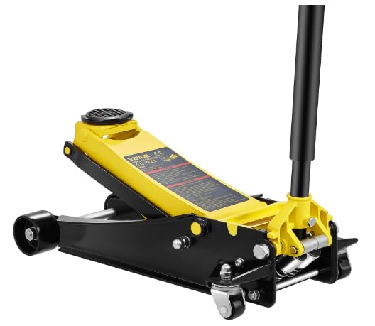 Garvee Floor Jack - Low Profile, 4T Steel Hydraulic, Dual Pistons Quick Lift, Lifting Range 3.46"-19.49"